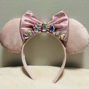 Disney Ears Rhinestones Pink Handmade